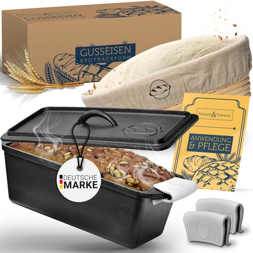 Brotbackform aus gusseisen mit - brotbackform,